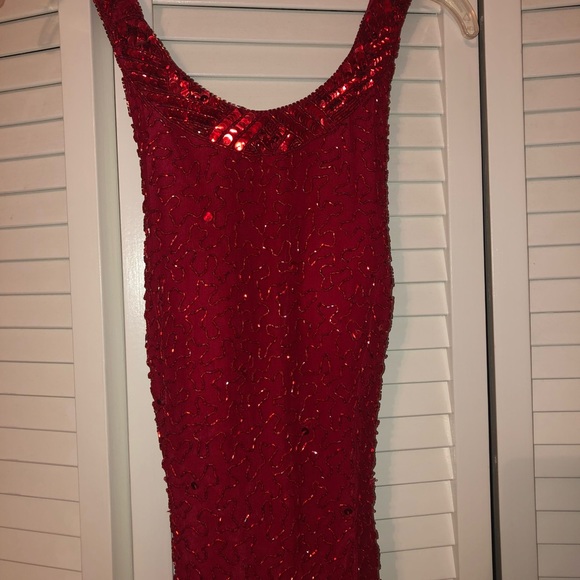 Evening / prom dress - red sequin - Picture 2 of 5